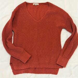Madewell Women's V-Neck Sweater - Rust